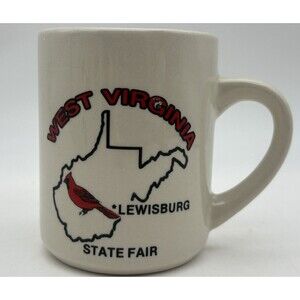 Vintage West Virginia State Fair Lewisburg Coffee Mug Cardinal Souvenir